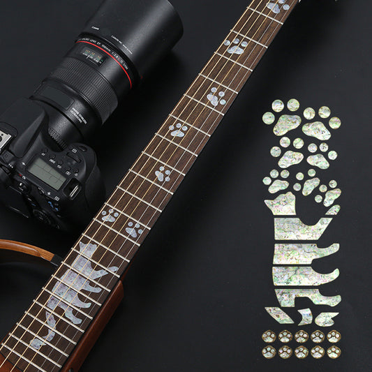 Animal Plant Pattern Guitar Fingerboard Fretboard Stickers Guitar Decals Decoration B (cat)