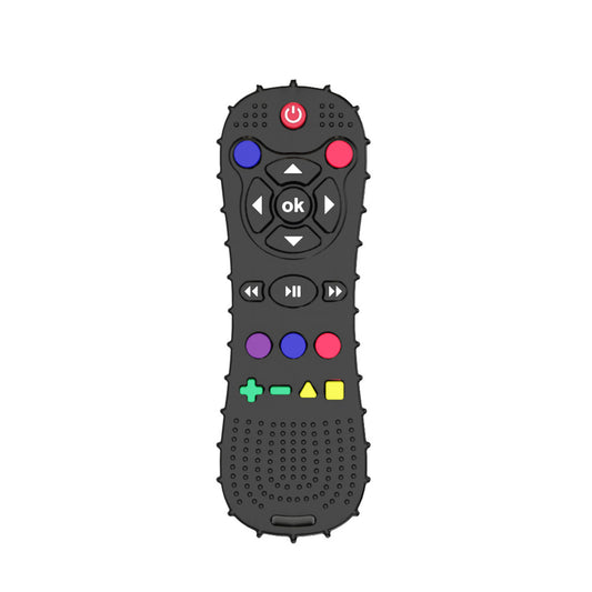Baby Teething Toys Remote Control Shape Silicone Molar Stick Teether Chew Toys For 3+ Months Infant Toddlers black