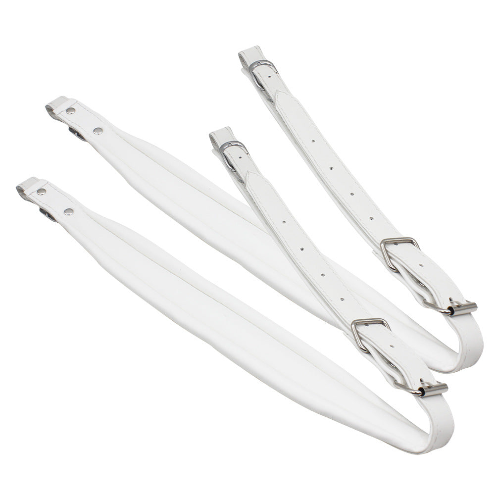 2 Pcs Adjustable Synthetic Leather Accordion Shoulder Straps Belt for 60-120 Bass Accordions white