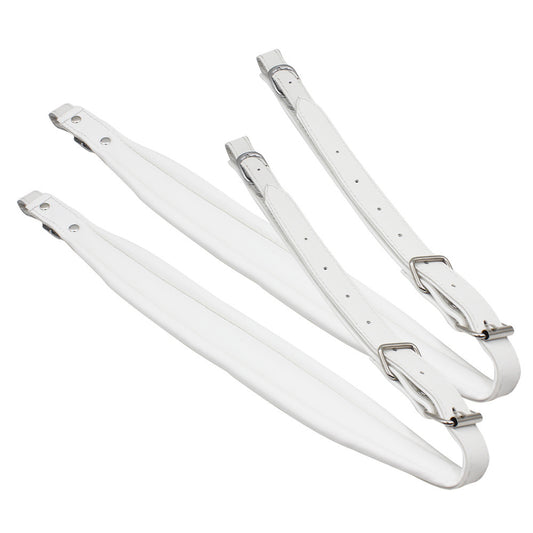 2 Pcs Adjustable Synthetic Leather Accordion Shoulder Straps Belt for 60-120 Bass Accordions white