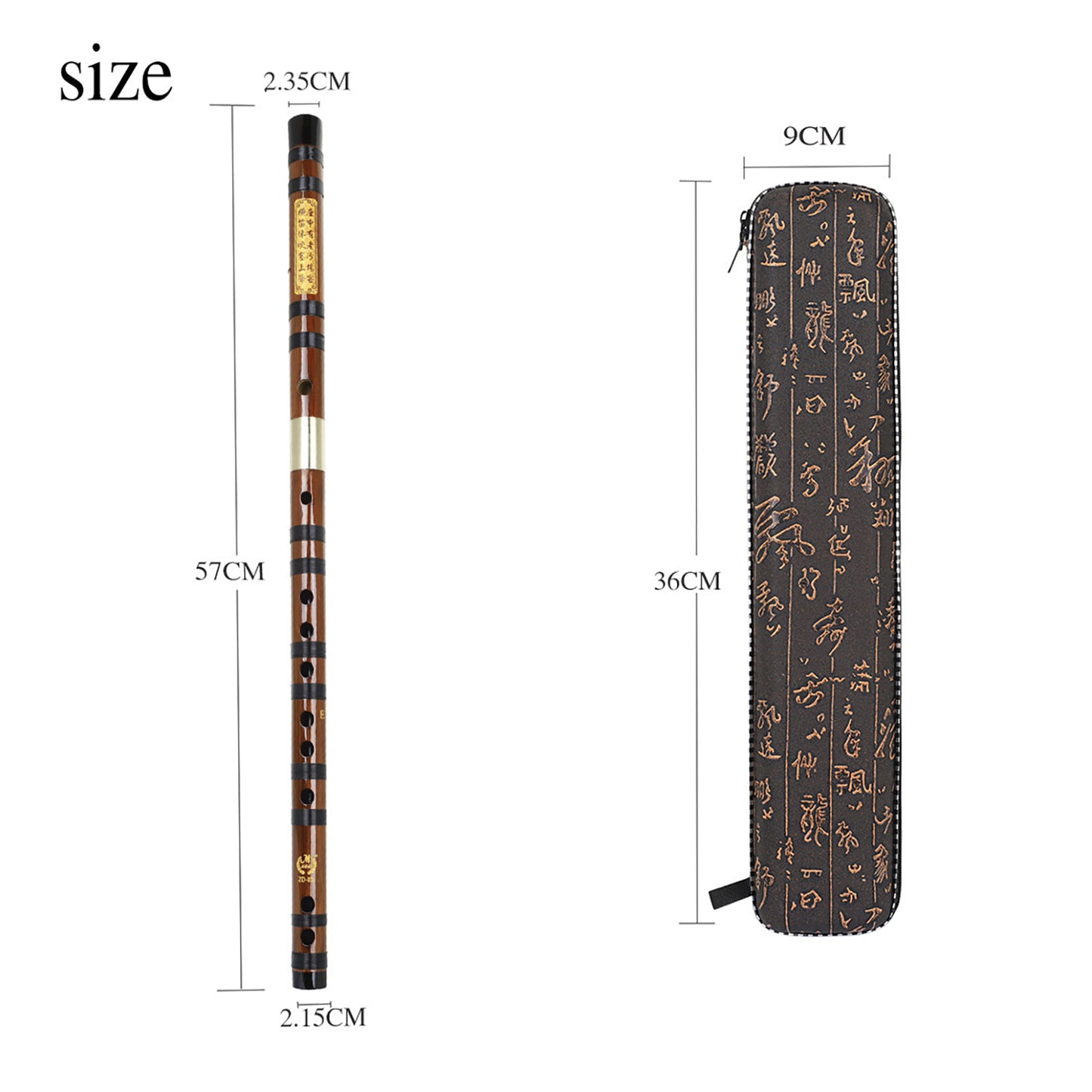 Bamboo Flute Dizi Traditional Handmade Chinese Musical Instrument Vintage Dizi With Membrane Cloth Box E key