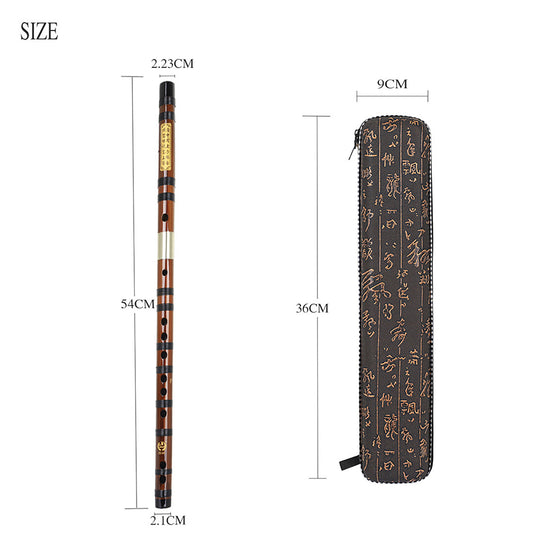 Bamboo Flute Dizi Traditional Handmade Chinese Musical Instrument Vintage Dizi With Membrane Cloth Box F key