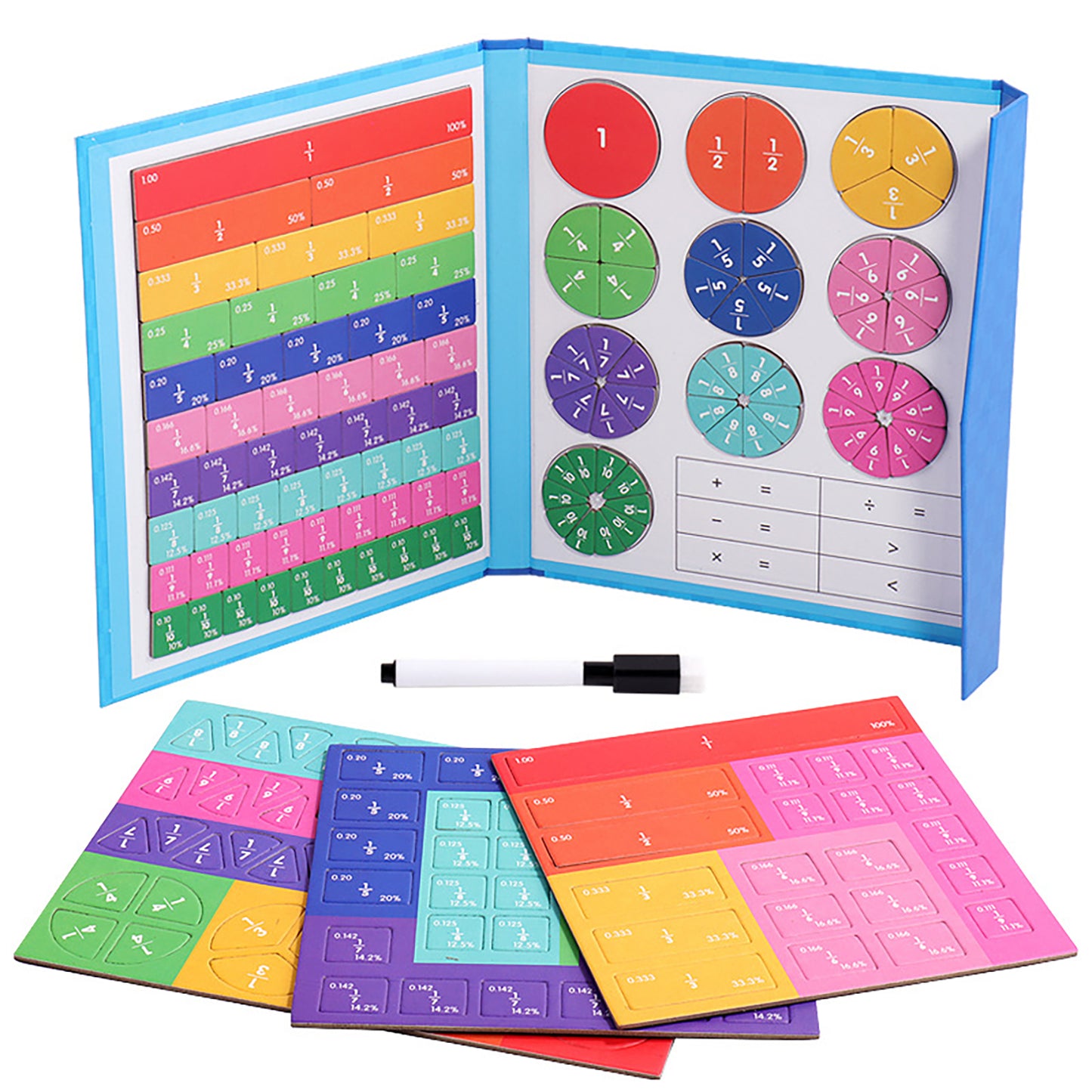 Magnetic Fractions Activities Class Set Magnetic Fraction Tiles Circles Learing Math Toys Teaching Aids Fraction book