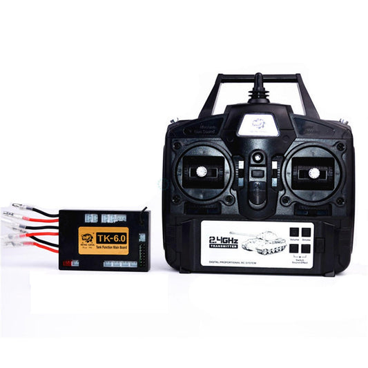 6.0 Function Mainboard + 2.4G Transmitter Remote Control System Set for Heng Long 1/16 RC Car Model black