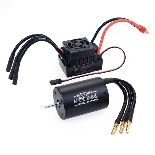 Waterproof 3650 2300KV/3100KV/3900KV Brushless Senseless Motor and 60A Brushless ESC Combo Set for 1/10 RC Car Boat Model Parts