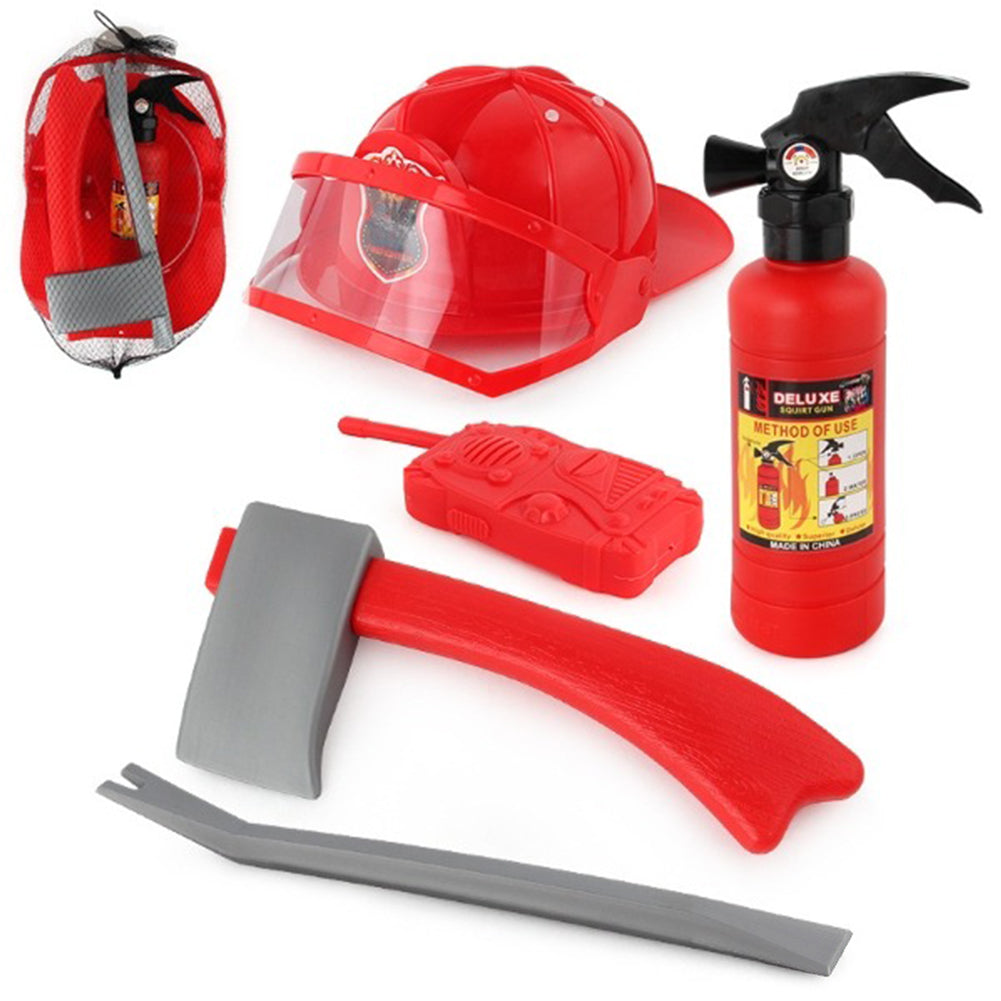 Children Summer Water Gun Fire Toys Cartoon Pull-out Fire Extinguisher Fire Backpack Water Gun Toys Gifts