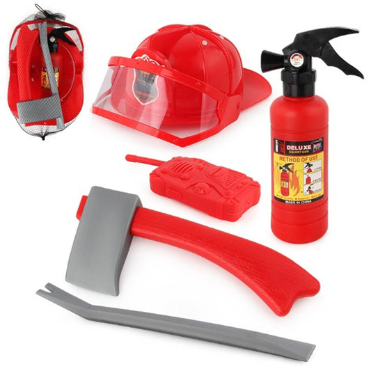 Children Summer Water Gun Fire Toys Cartoon Pull-out Fire Extinguisher Fire Backpack Water Gun Toys Gifts