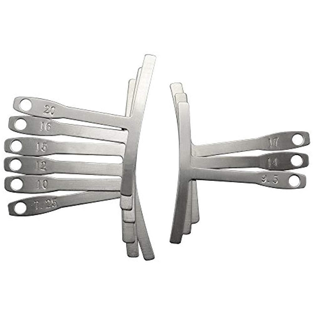 9 pcs/set T-Shaped Guitar Caliper Ruler String Radius Curve Gauge Ruler Guitar Tool  Silver