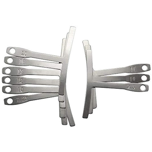 9 pcs/set T-Shaped Guitar Caliper Ruler String Radius Curve Gauge Ruler Guitar Tool  Silver
