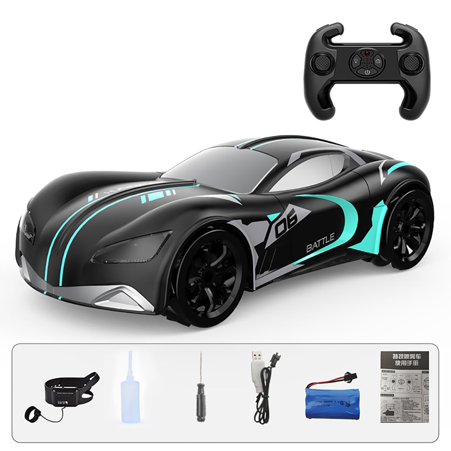 1:16 RC Racing Car With Spray Music Light 360 Rotation RC Drift Stunt Car