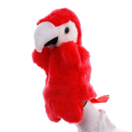 Cartoon Parrot Hand Puppet Cute Bird Animal Toy Storytelling Prop Red 27cm