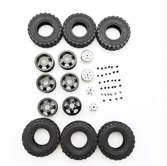 4X4 Rear Double RC Car Wheel for 1/16 WPL B14 B24 JJRC Q61 Truck Vehicle Models Black Titanium
