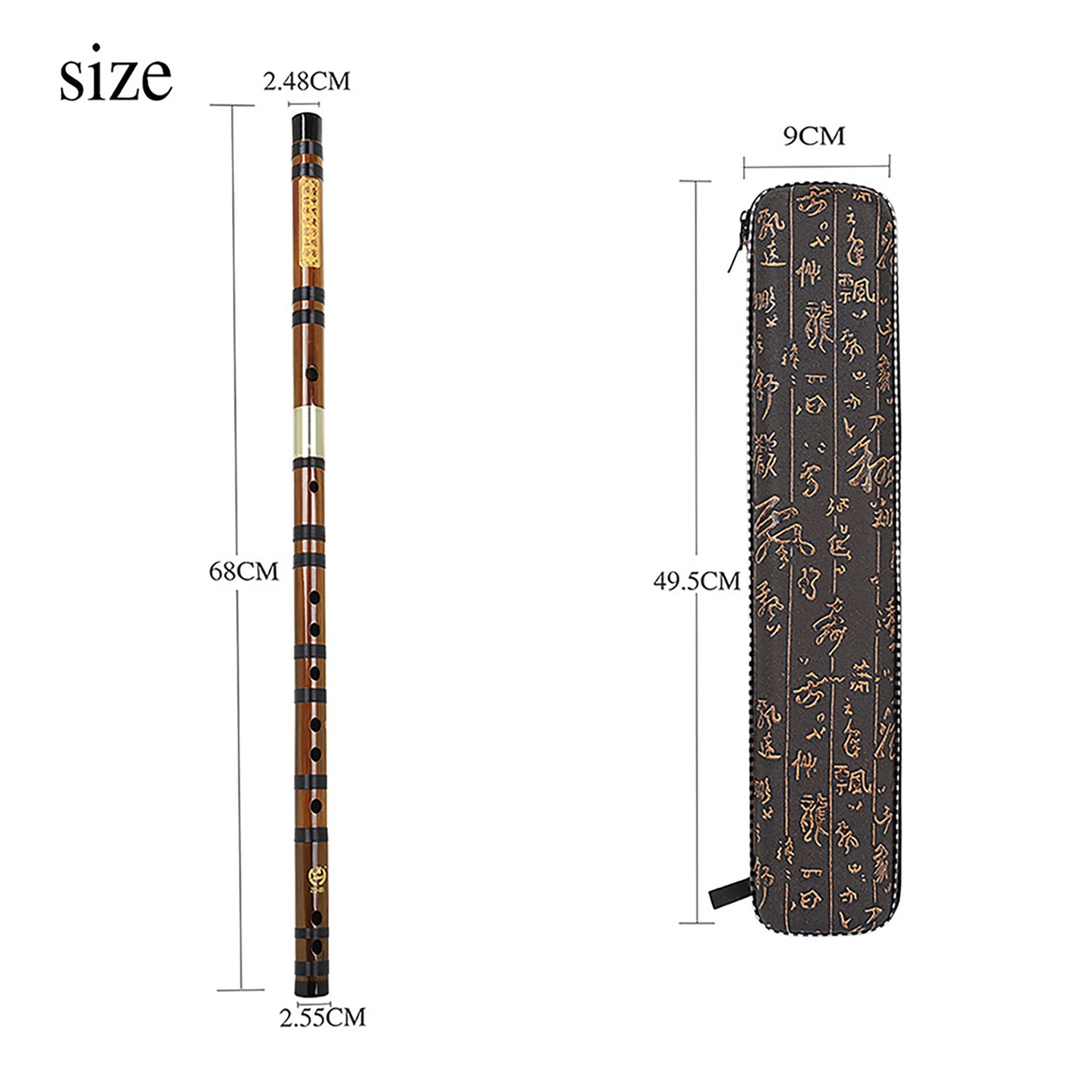 Bamboo Flute Dizi Traditional Handmade Chinese Musical Instrument Vintage Dizi With Membrane Cloth Box C key