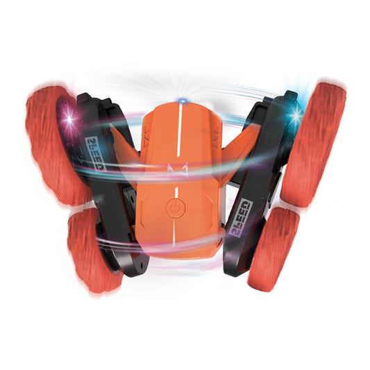 2.4G Rc Stunt Car Automatic Demonstration Double Sided Flip Rotation Remote Control Vehicle Toys Birthday Chirstmas Gifts For Boys Girls red