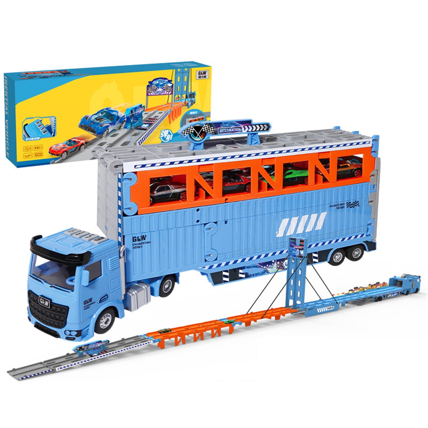 Transport Carrier Truck Car Toy With Mini Cars Catapulting Transporter Truck Play Set Birthday Gifts Gifts