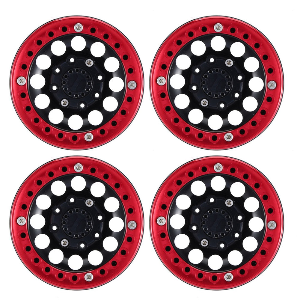 4PCS 1.9 inch Metal Beadlock Wheel Rim for 1:10 RC Crawler Traxxas Hsp Redcat Rc4wd Tamiya Axial Scx10 D90 Hpi Tire Accessories black