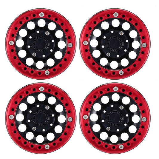 4PCS 1.9 inch Metal Beadlock Wheel Rim for 1:10 RC Crawler Traxxas Hsp Redcat Rc4wd Tamiya Axial Scx10 D90 Hpi Tire Accessories black