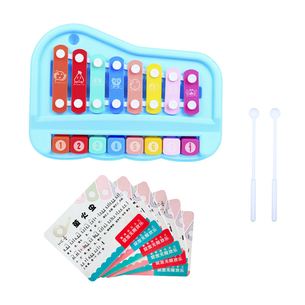 Children's  Knock on Piano Environmental ABS Colorful Kid Music Educational Toy blue