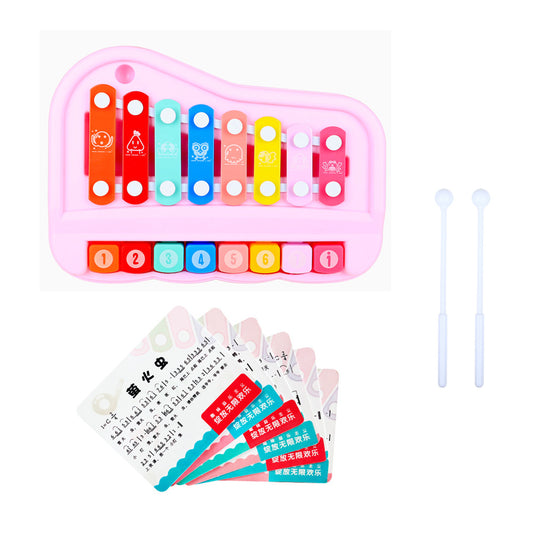 Children's  Knock on Piano Environmental ABS Colorful Kid Music Educational Toy Pink