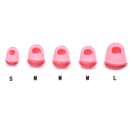 5 Pcs Multifunction Silicone Thimble Tip Guitar Finger Guards DIY Crafts Tool Needlework Accessories Pink