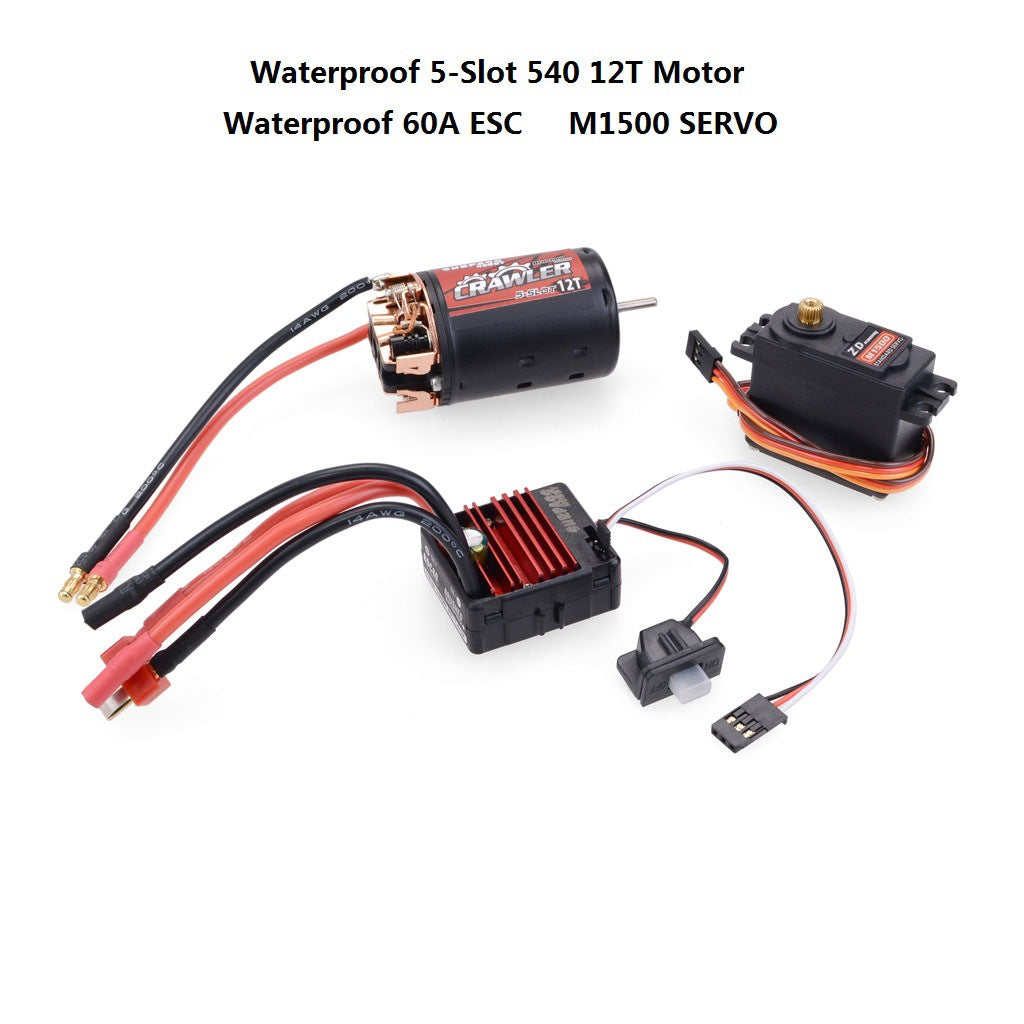 1/10 Climbing Car SCX10 D90 TRX-4 Universal Power Kit 540 Motor 60A ESC 15kg Servo as shown