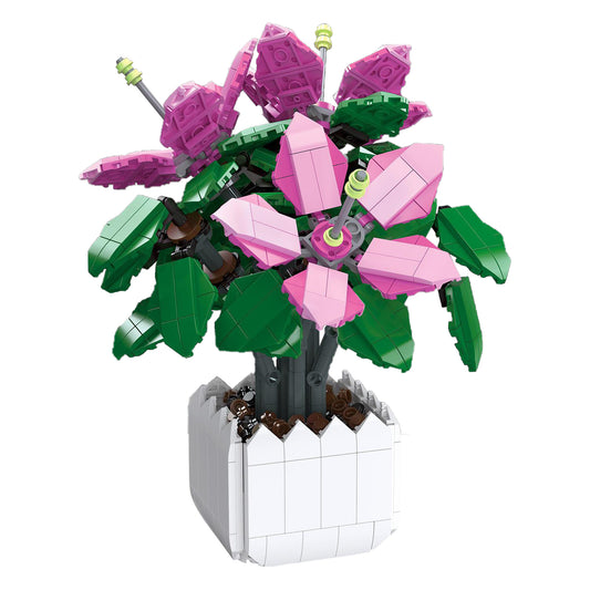 Potted Flower Building Blocks Plant Bouquet Assemble Building Bricks Tabletop Ornaments Decoration For Kids Birthday Gifts 92363 as shown