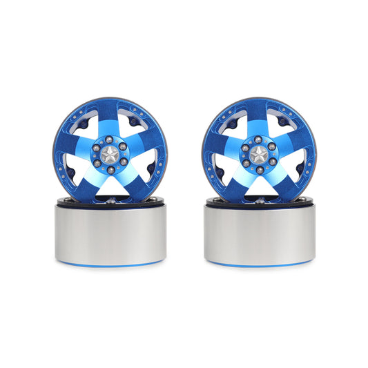 4Pcs Aluminum Alloy 202  Wheels Rims for 1/10 RC Crawler Axial SCX10 SCX10 II 90046 Traxxas TRX4 D90 blue