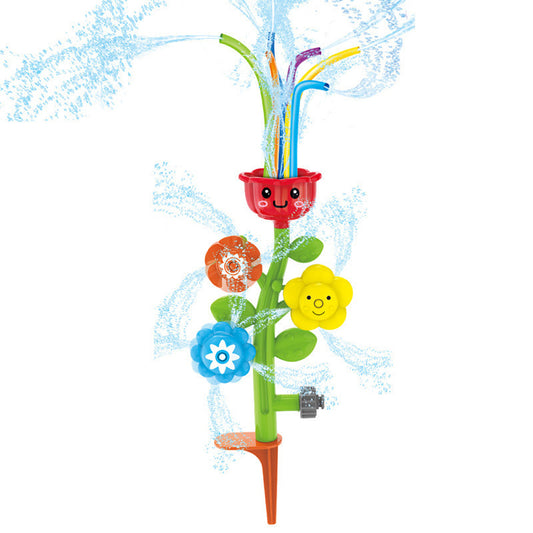 Children Rotatable Bath Toys Outdoor Water Spray Flower Sprinkler Toy For Bathroom Summer Water Party flowers